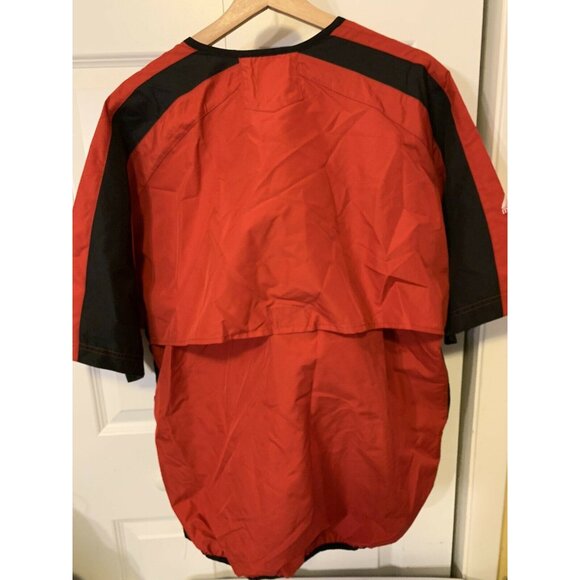 Majestic NC STATE Sz M BASEBALL WARM UP Pullover Side ZIP JACKET WINDBREAKER Red - Picture 8 of 8